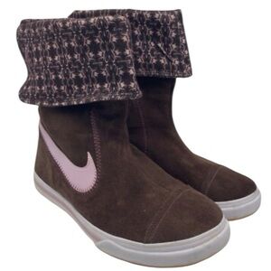 Nike Sneaker Ankle Boots Womens Brown Pink Suede Lined Y2K 316394-261 Size 11